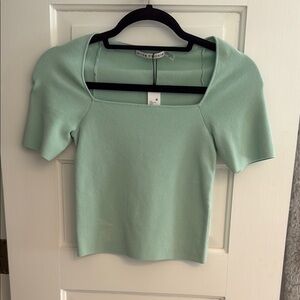 Alice + Olivia Green Fitted Blouse